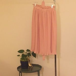 Dusty Pink Pleated Hunter Dixon-Anthro Skirt